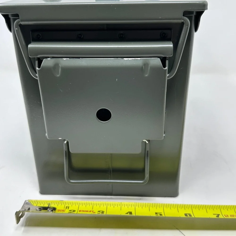 Military Style Steel Ammo Can 50 Caliber Olive Drab Green Storage Box Utility